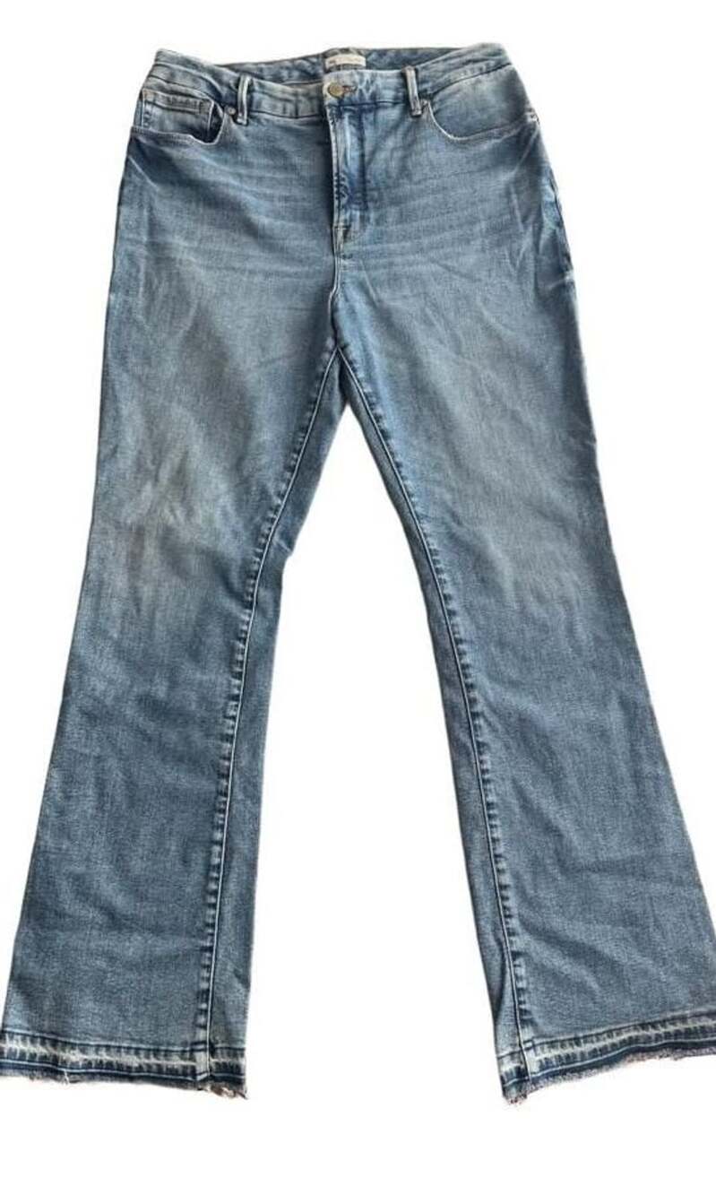 Good American Jeans Size 14/32 Indigo Blue Raw Hem